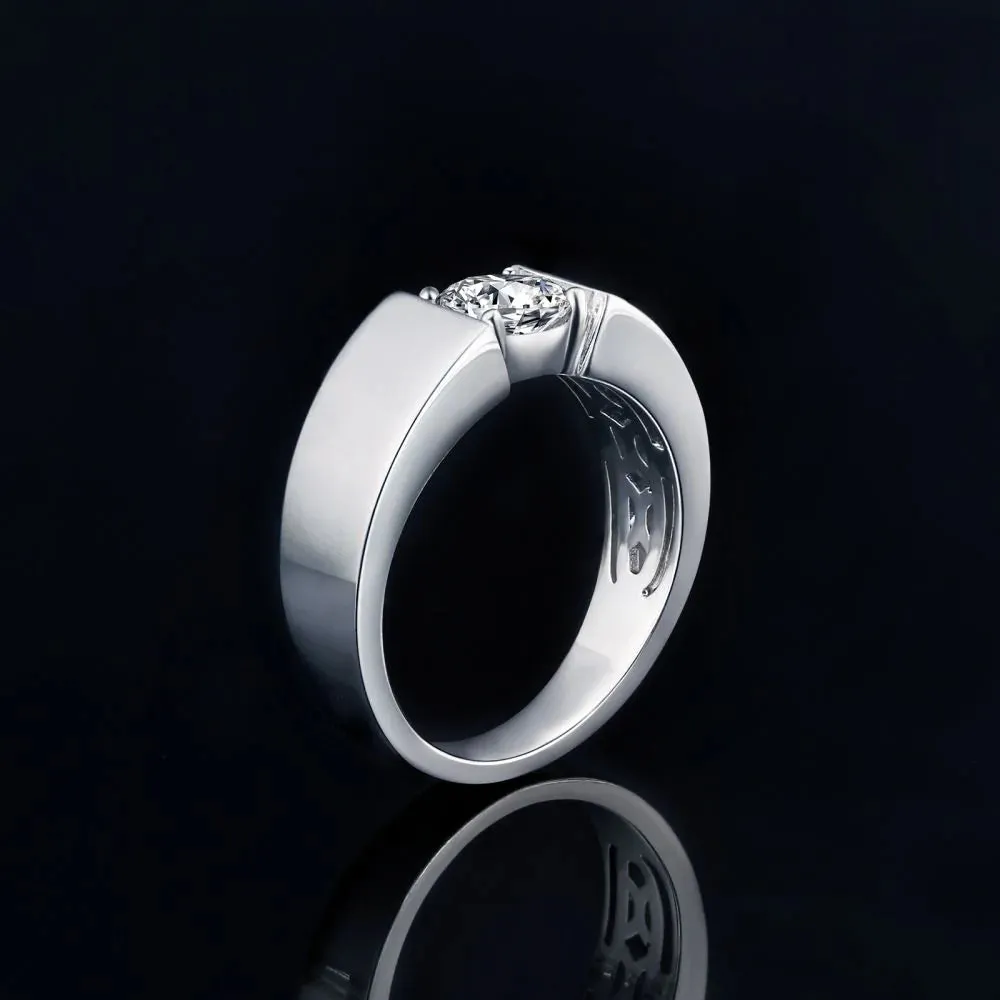 1.0 Carats VVS1 Moissanite Diamond Ring