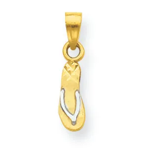 10K Gold & Rhodium Flip Flop Charm