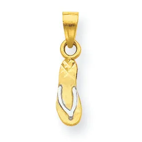 10K Gold & Rhodium Flip Flop Charm