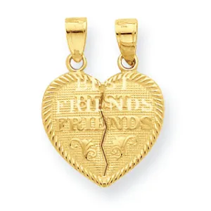 10K Gold Best Friends Break-apart Heart Charm
