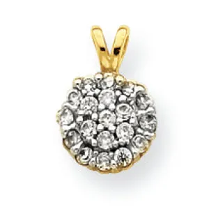 10K Gold CZ Cluster Pendant