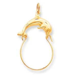 10K Gold Dolphin Charm Holder
