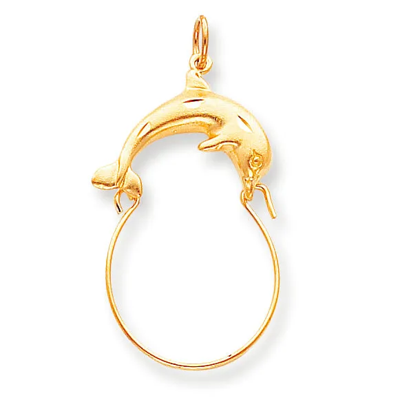 10K Gold Dolphin Charm Holder