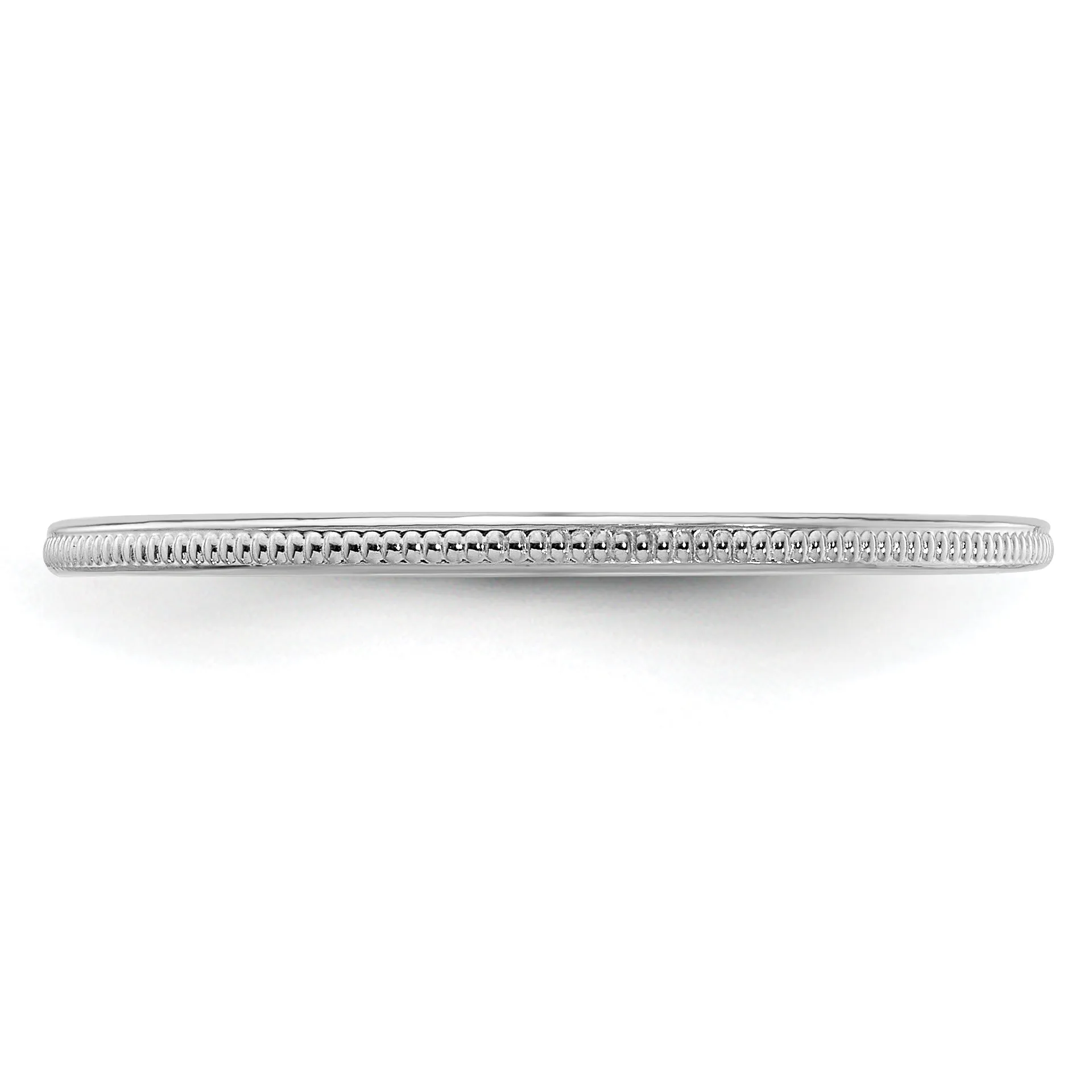 10K White Gold 1.2mm Milgrain Stackable Band Size 4