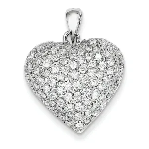 1.1 Carat 14K White Gold Fancy Diamond Heart