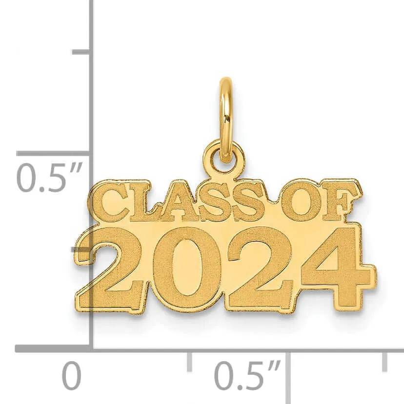 14K Gold Class of 2024 Charm, Unisex, Polished Finish, Timeless