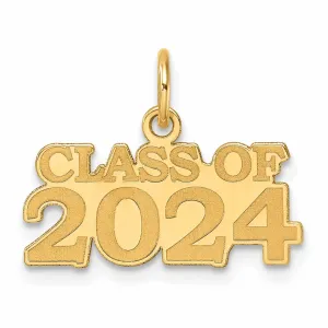 14K Gold Class of 2024 Charm, Unisex, Polished Finish, Timeless