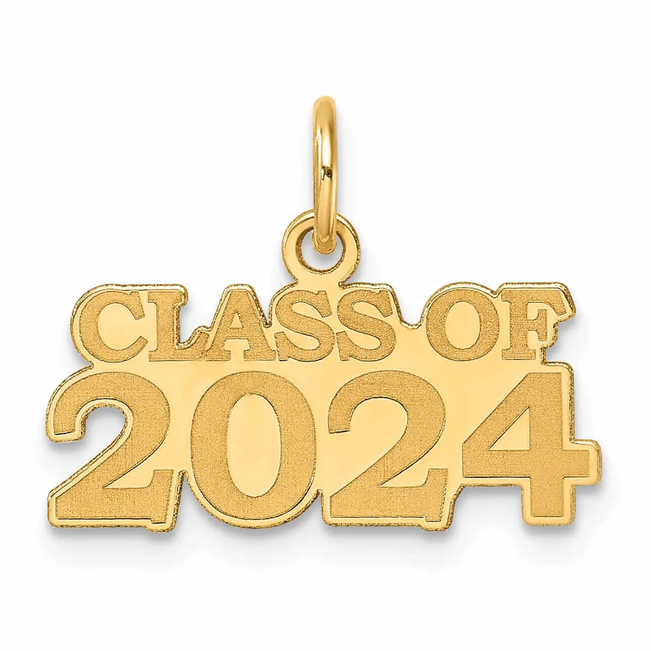 14K Gold Class of 2024 Charm, Unisex, Polished Finish, Timeless