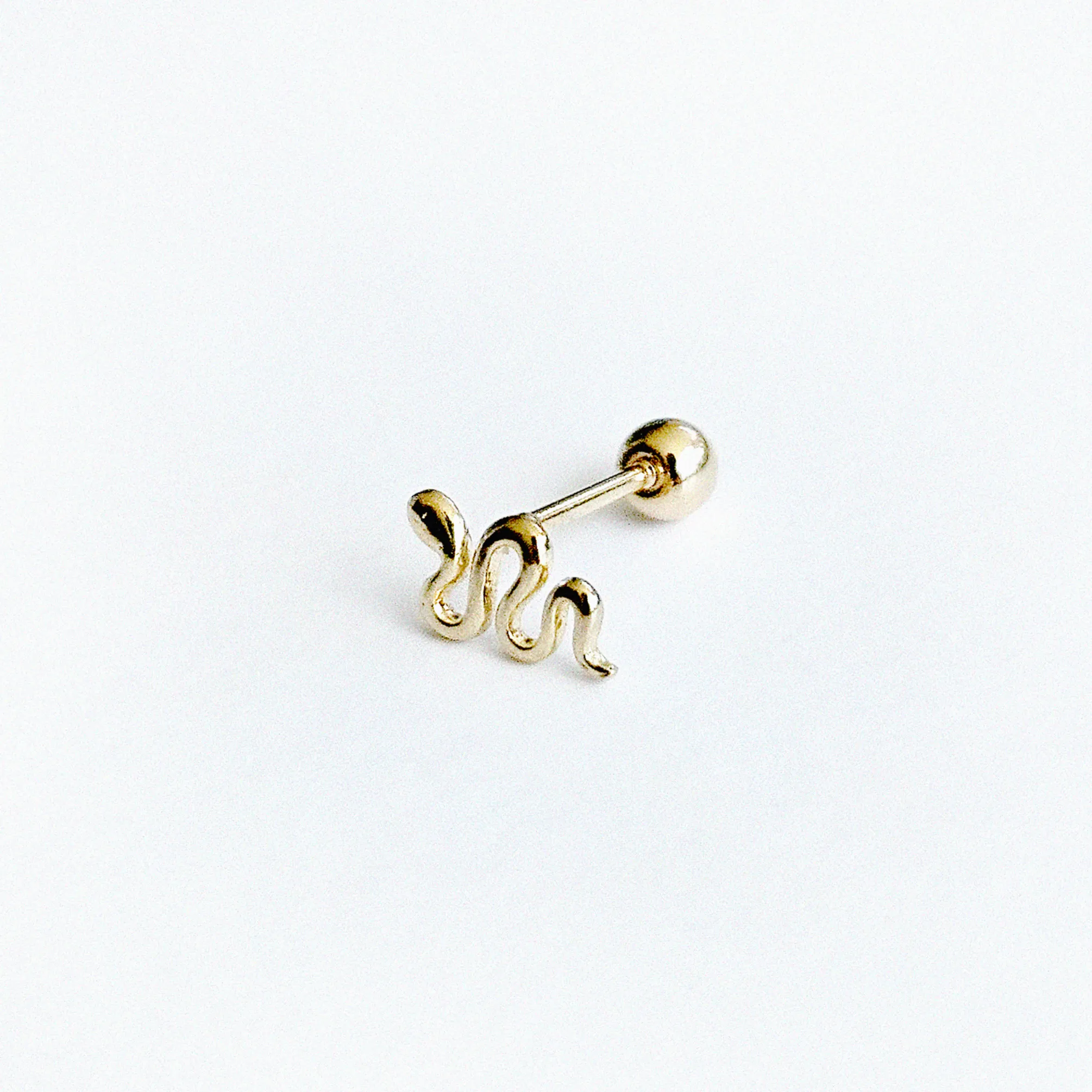 14K Sleek Snake Cartilage Earring
