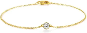 14k Solid Gold Diamond Solitaire Station Bracelets Series,DEF VS~VVS,Lab grown Diamond,No fading, No allergies,Lobster buckle
