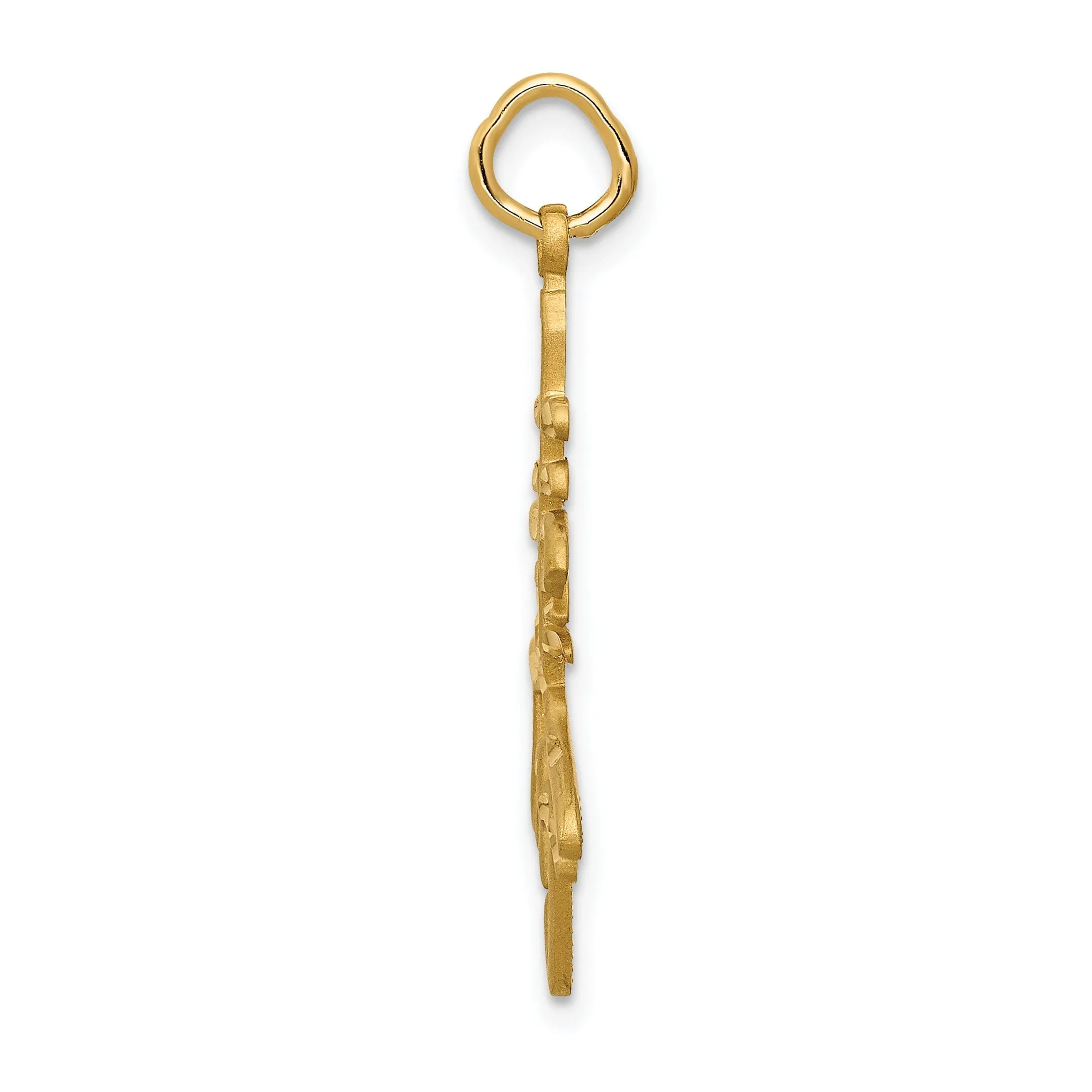 14k Yellow Gold Long Life Charm