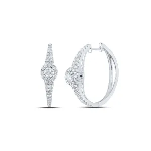 14kt White Gold Diamond and Sapphire Captivating Hoop Earrings