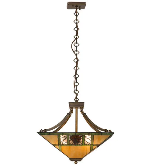 17" Square Pinecone Ridge Inverted Pendant