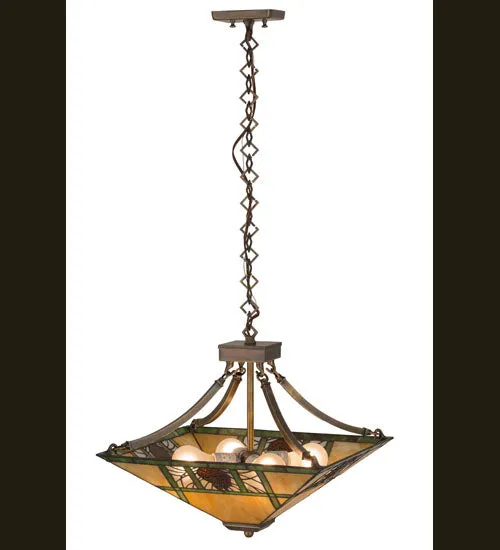 17" Square Pinecone Ridge Inverted Pendant