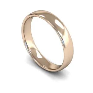 18ct Rose Gold Light Weight Slight Court 4mm Wedding Ring