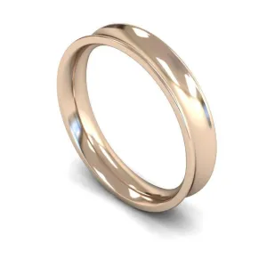 18ct Rose Gold Medium Weight Concave 4mm Wedding Ring