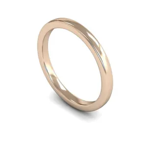 18ct Rose Gold Medium Weight Edged Slight Court 2mm Wedding Ring