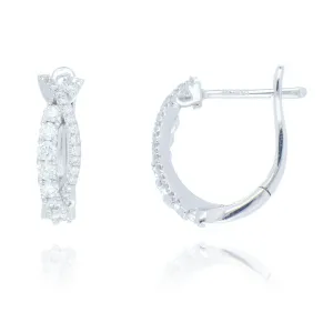 18ct White Gold 0.41ct Diamond Twist Hoop Earrings