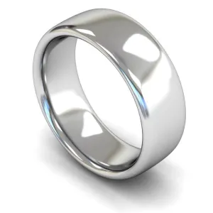 18ct White Gold Heavy Weight Slight Court 8mm Wedding Ring