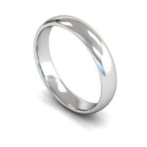 18ct White Gold Lightweight Traditional Court/Flat Edge 4mm Wedding Ring