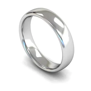 18ct White Gold Medium Weight Slight Court 5mm Wedding Ring