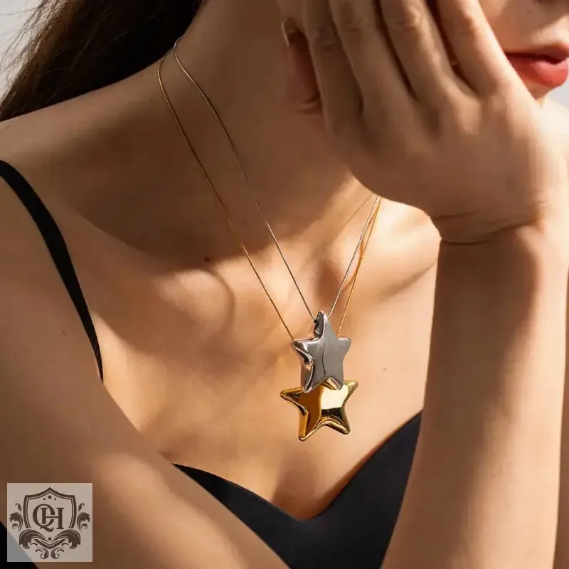 18K Gold Star Pendant Necklace