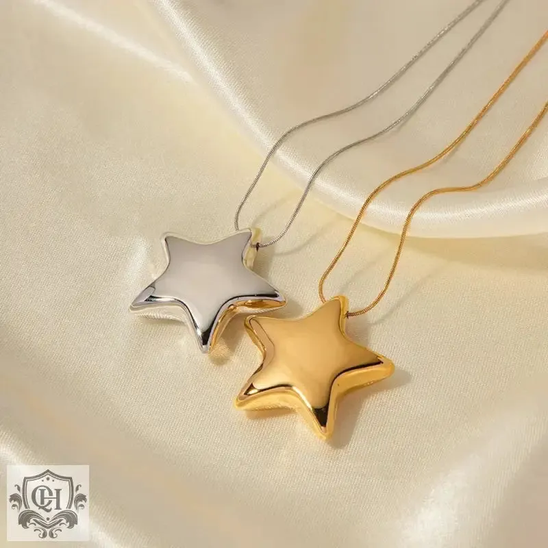 18K Gold Star Pendant Necklace
