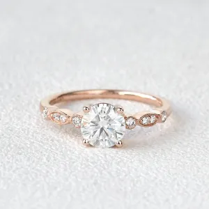 1ct Moissanite Rose Gold Four Prongs Ring
