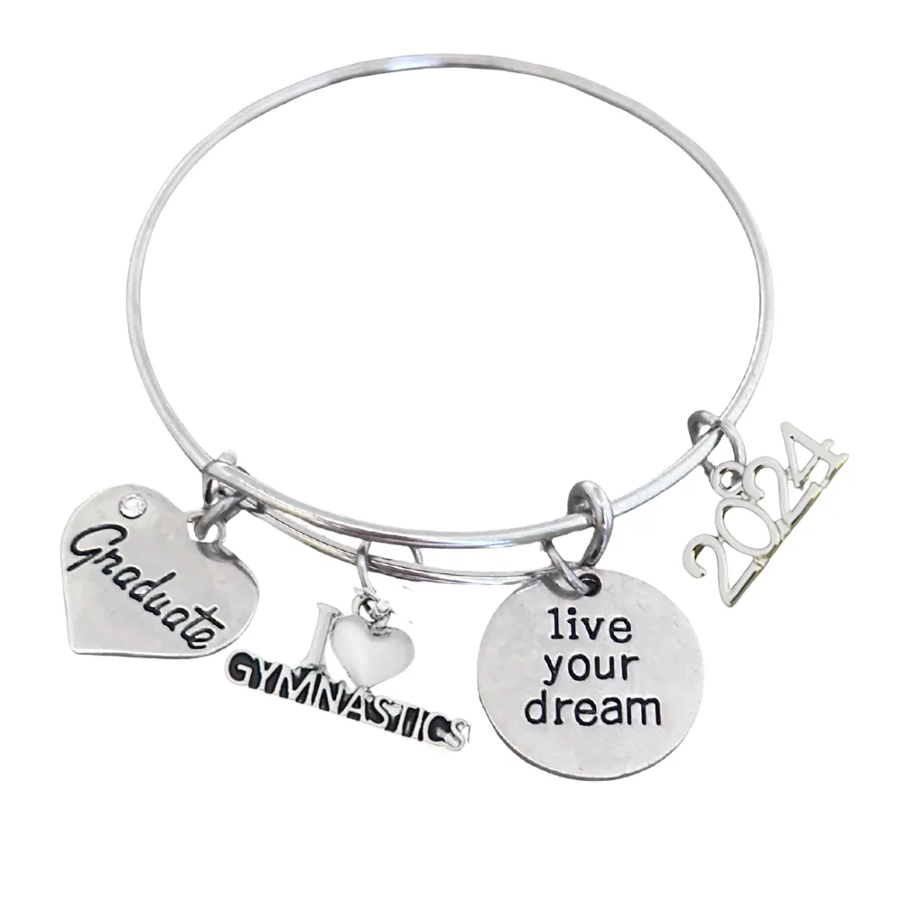 2024 Gymnastics Graduation Bangle Bracelet