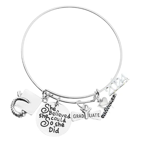 2024 Gymnastics Graduation Bangle Bracelet