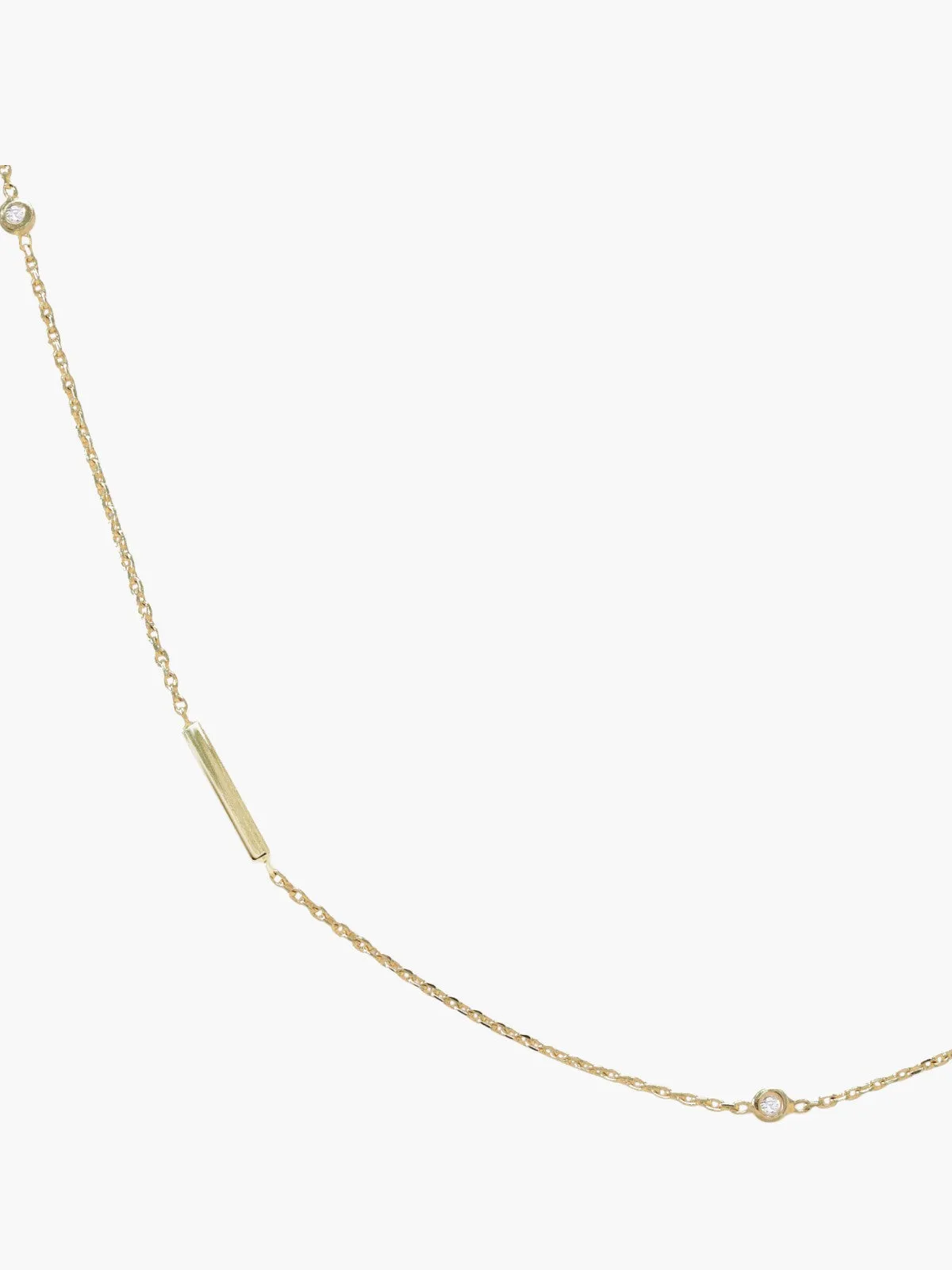 20" Gold Bar Diamond Bezel Station Chain