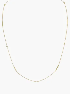 20" Gold Bar Diamond Bezel Station Chain