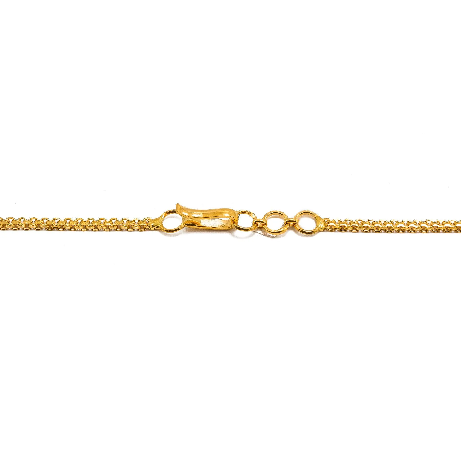 22K Yellow Gold Necklace And Earrings Set W/ Rubies, Emeralds, CZ Gems & Faceted Pear Pendants