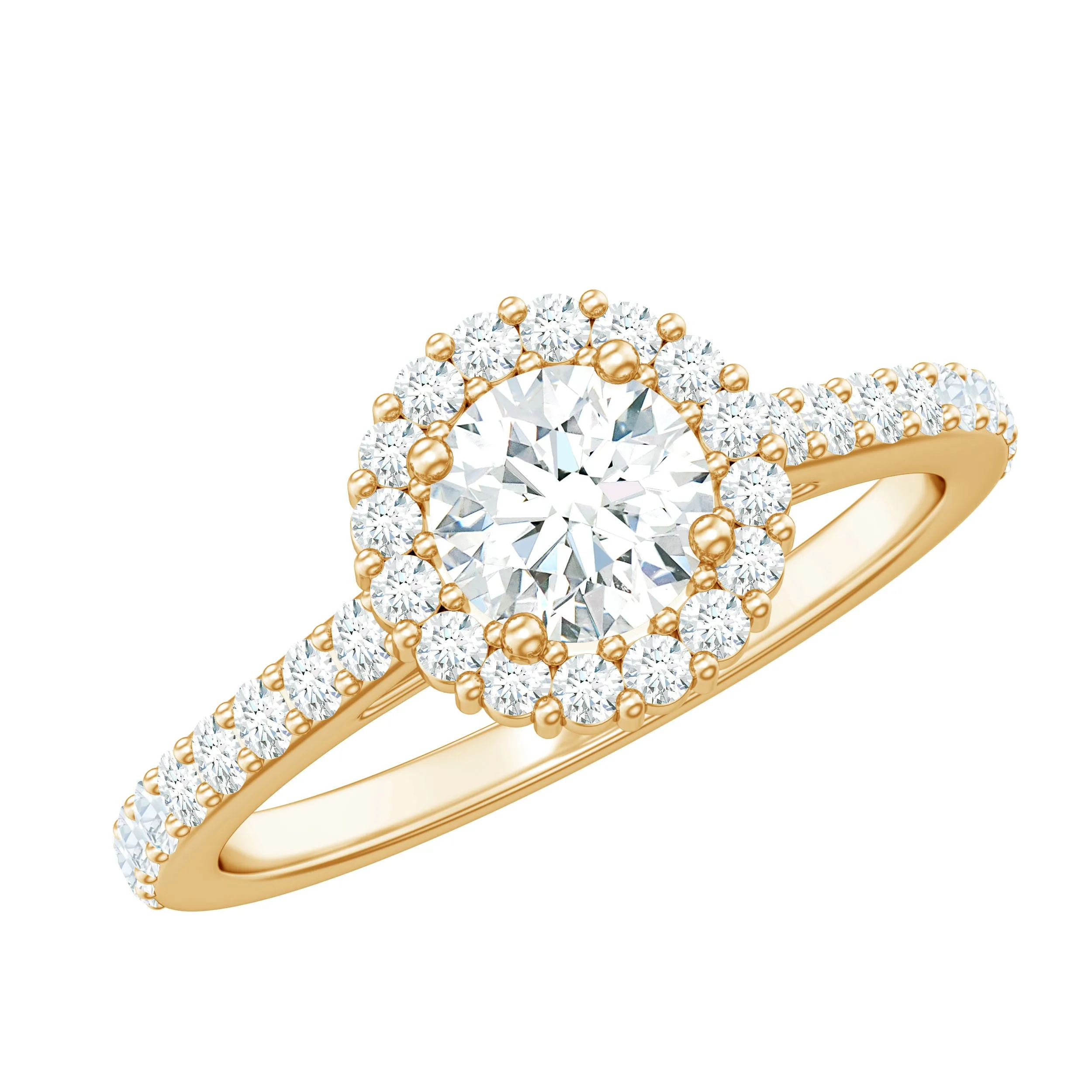 2.75 CT Classic Moissanite Halo Engagement Ring