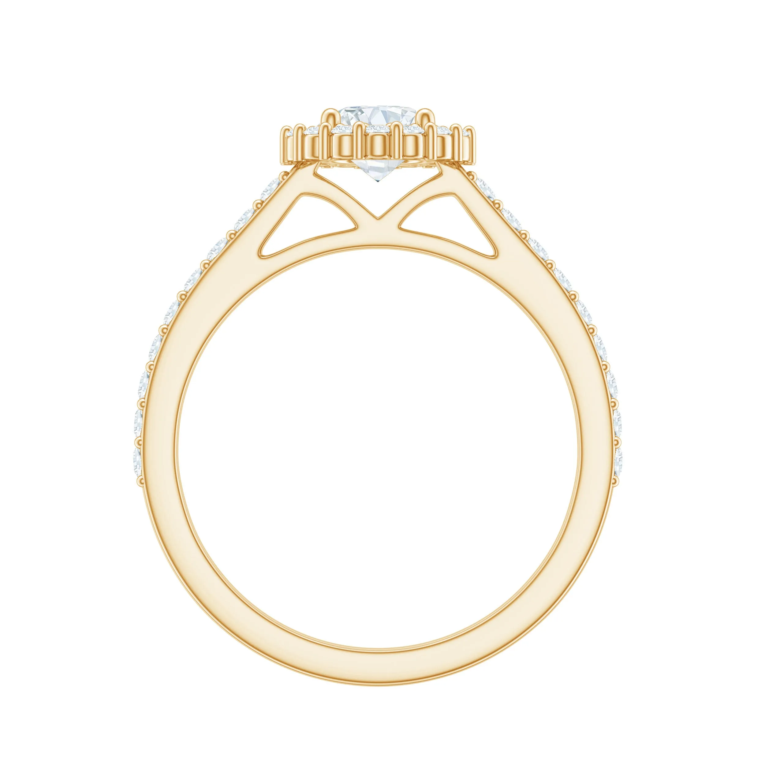 2.75 CT Classic Moissanite Halo Engagement Ring