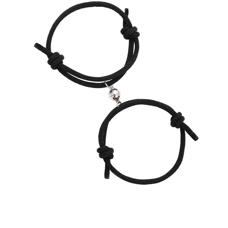 2pcs Couple Magnet Attract Lover Couple Bracelet Gift For Men Women Best Friend Rope Charm Bracelets Personality Jewelry