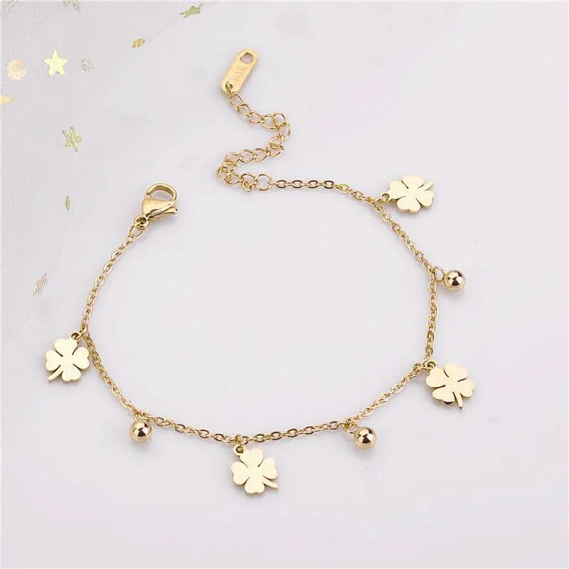 316L Stainless Steel Bracelets Four-leaf Clover Fashion Style Bracelet For Women