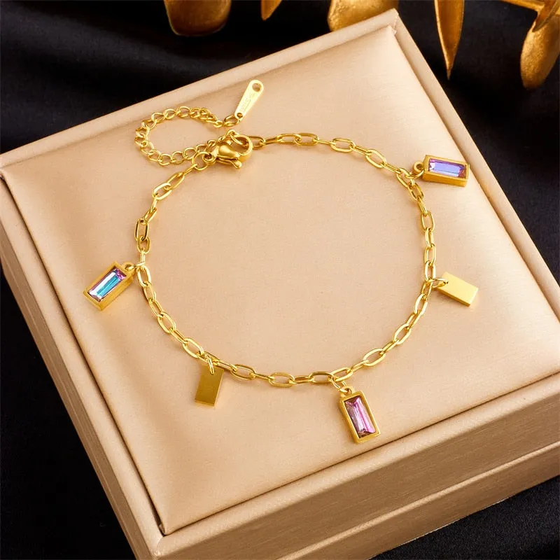 316L Stainless Steel Eye Butterfly Bangles Bracelets For Women