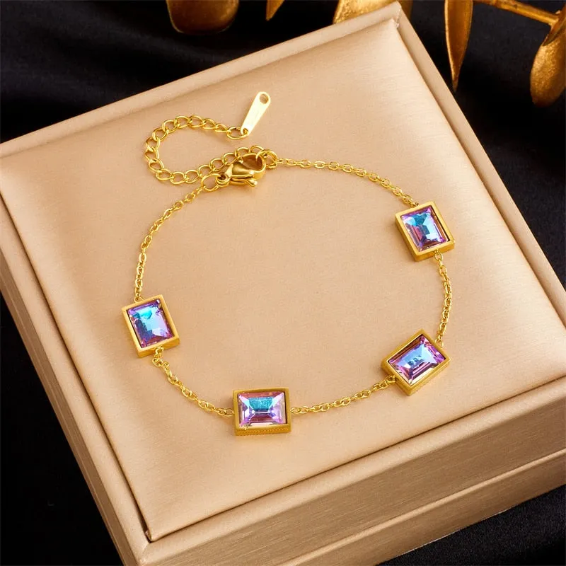 316L Stainless Steel Eye Butterfly Bangles Bracelets For Women