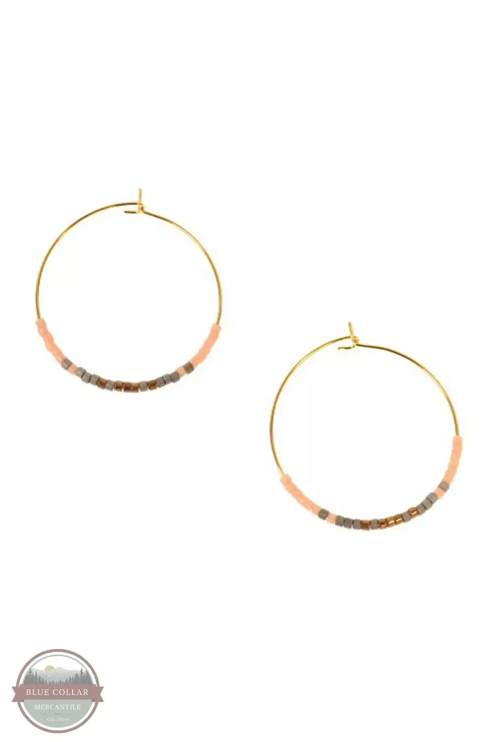 341-04 Endless Hoop with Beads Earrings