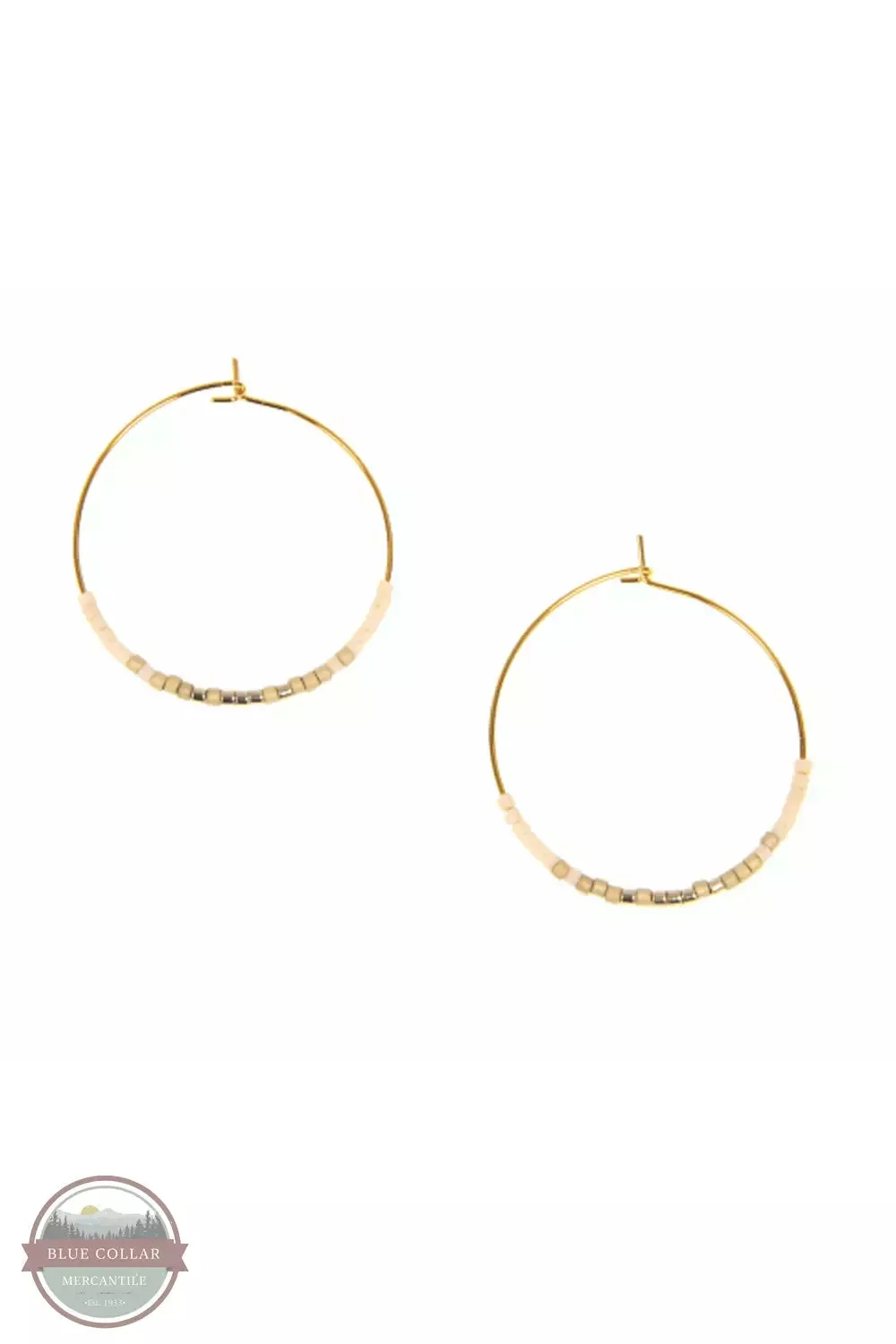 341-04 Endless Hoop with Beads Earrings