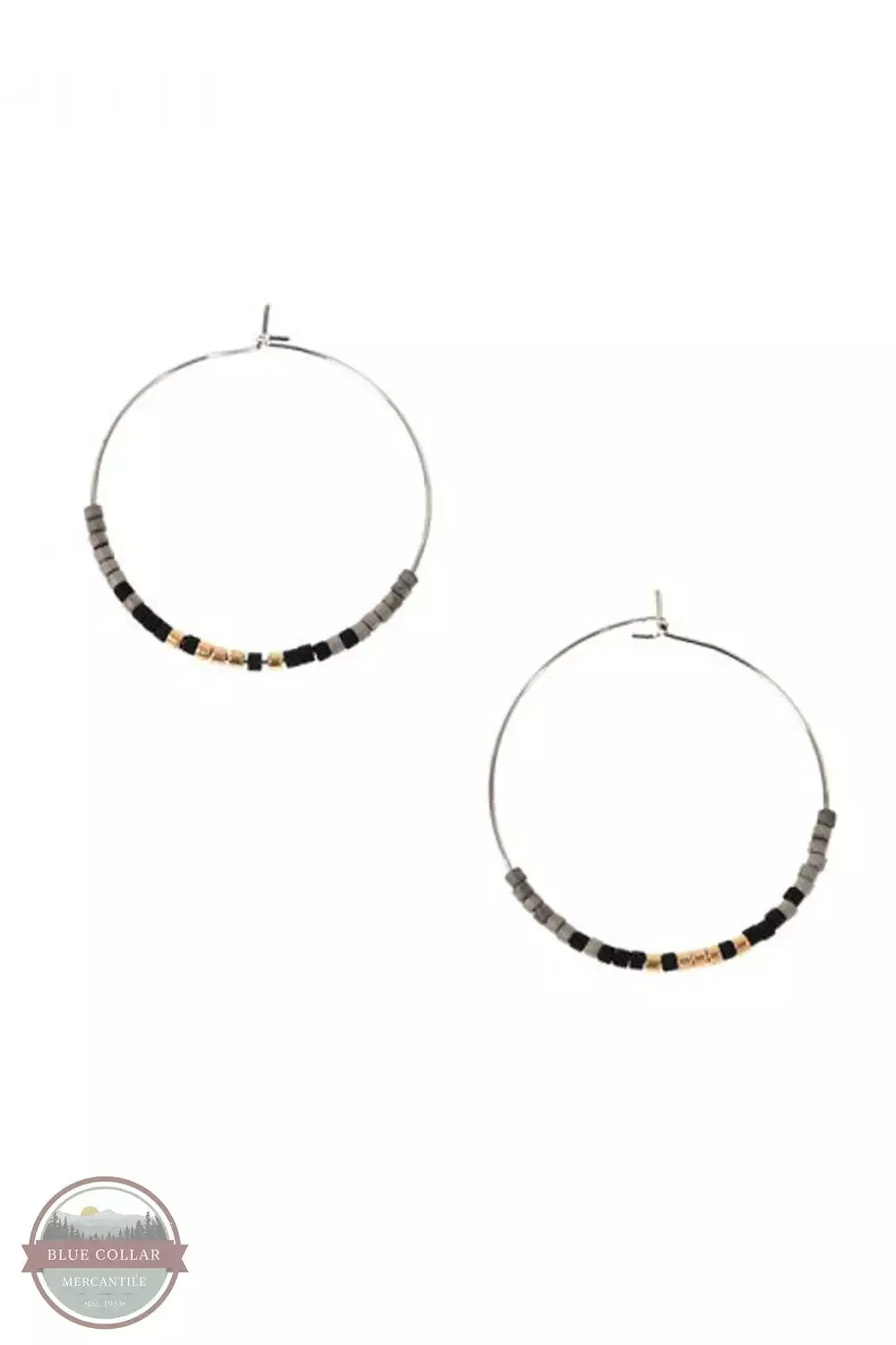 341-04 Endless Hoop with Beads Earrings