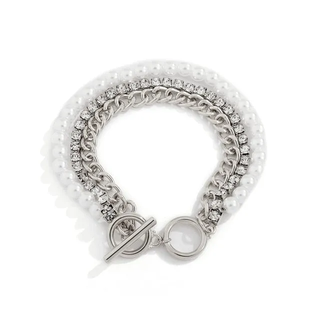 4Pcs/Set Luxury Adjustable Nostalgic Trendy Crystal Bracelet