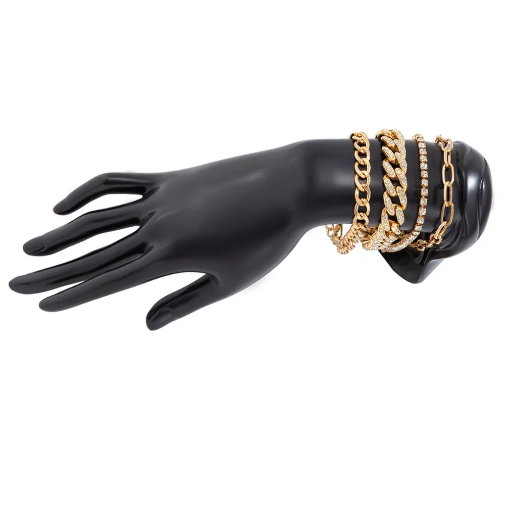 4Pcs/Set Luxury Adjustable Nostalgic Trendy Crystal Bracelet