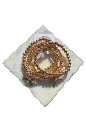 5 Row Bow Charm Bracelet