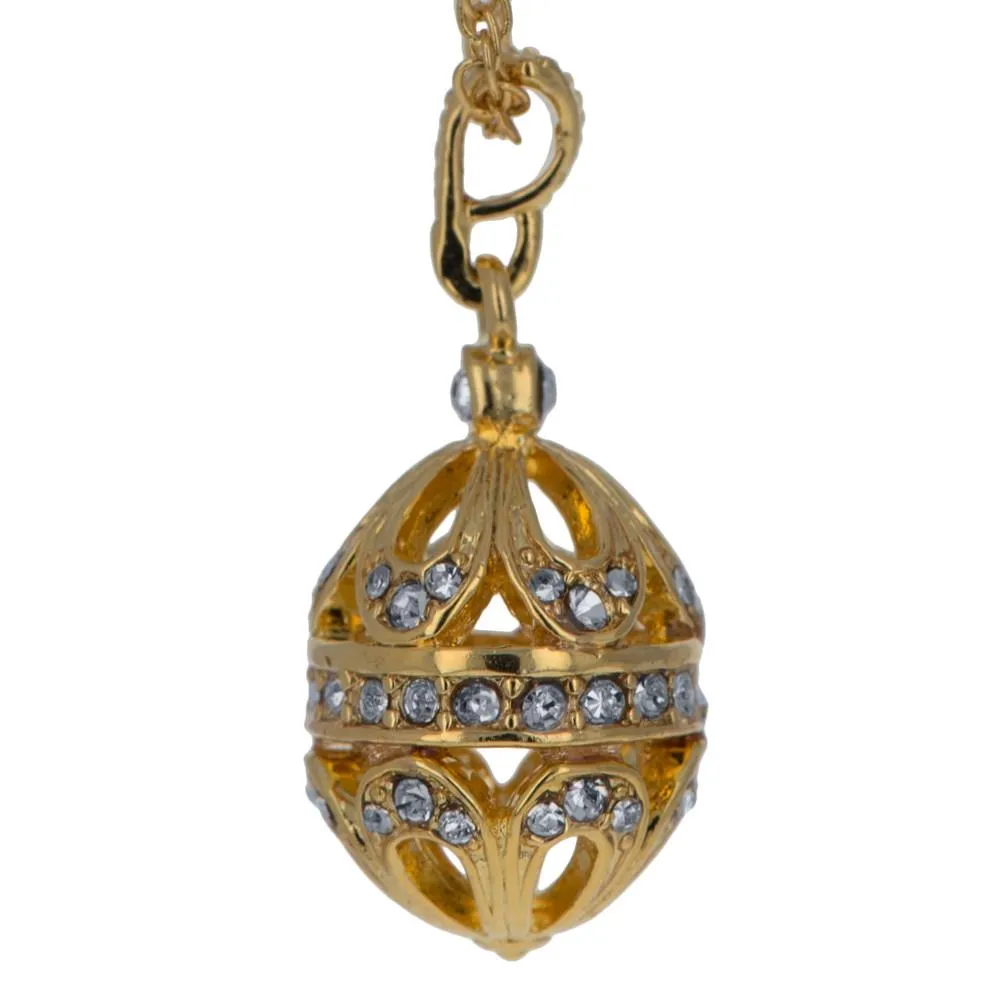 57-Crystal Royal Egg Necklace in Brass, 20 Inches