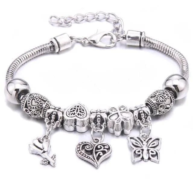 6-colors Crystal Beads Elephant beading Charm Bracelet & Bangles Jewelry