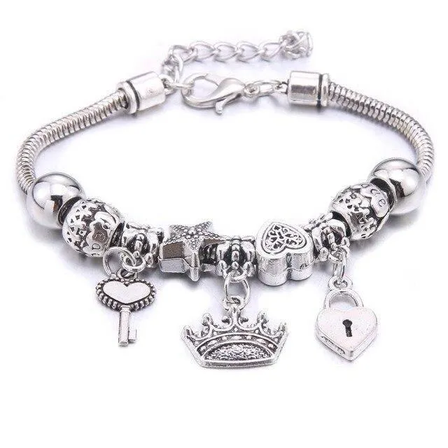 6-colors Crystal Beads Elephant beading Charm Bracelet & Bangles Jewelry