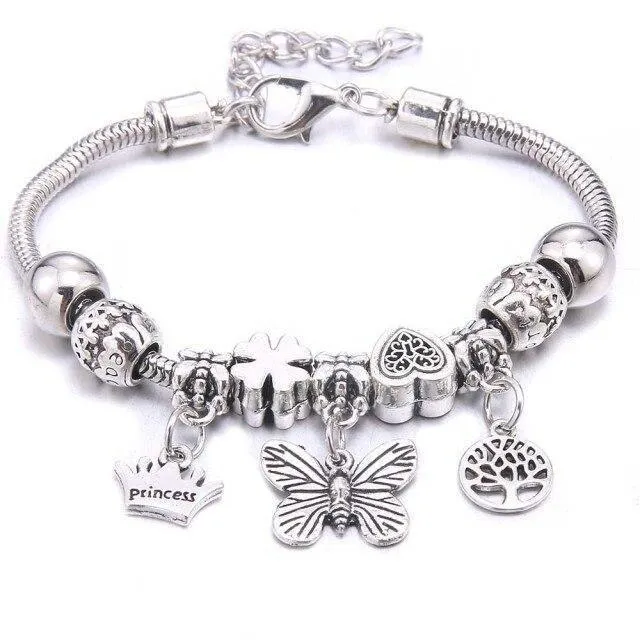 6-colors Crystal Beads Elephant beading Charm Bracelet & Bangles Jewelry