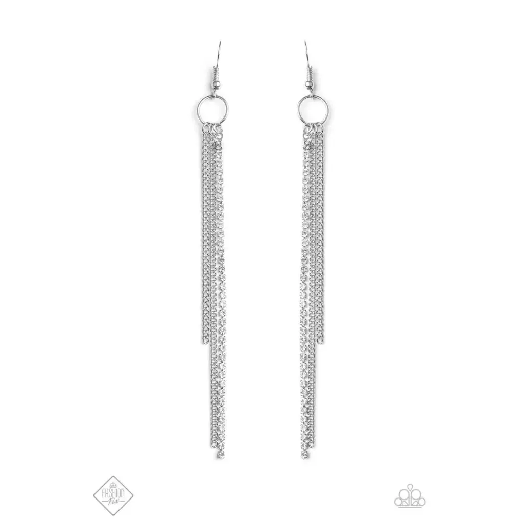 7 Days A SLEEK - White Earrings